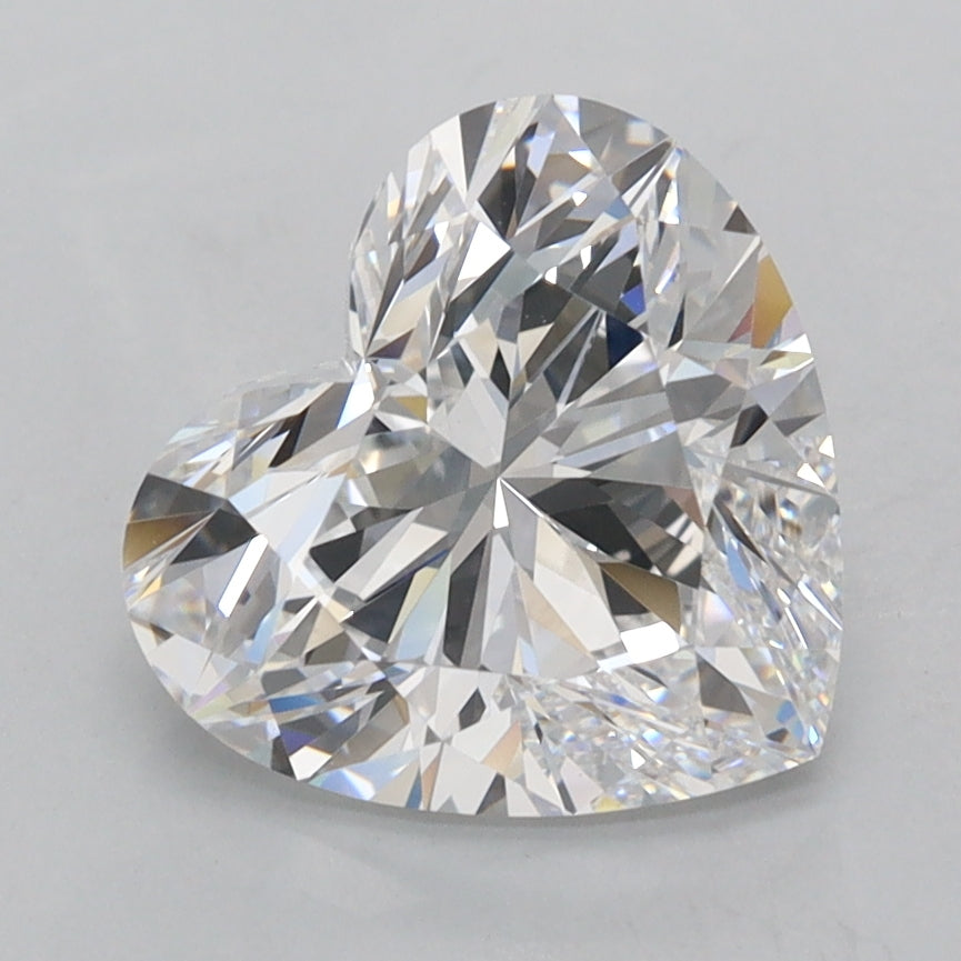 2.53 Carat Heart Shaped, Ideal Cut, D Color, FL Clarity, IGI Certified Lab Grown Diamond