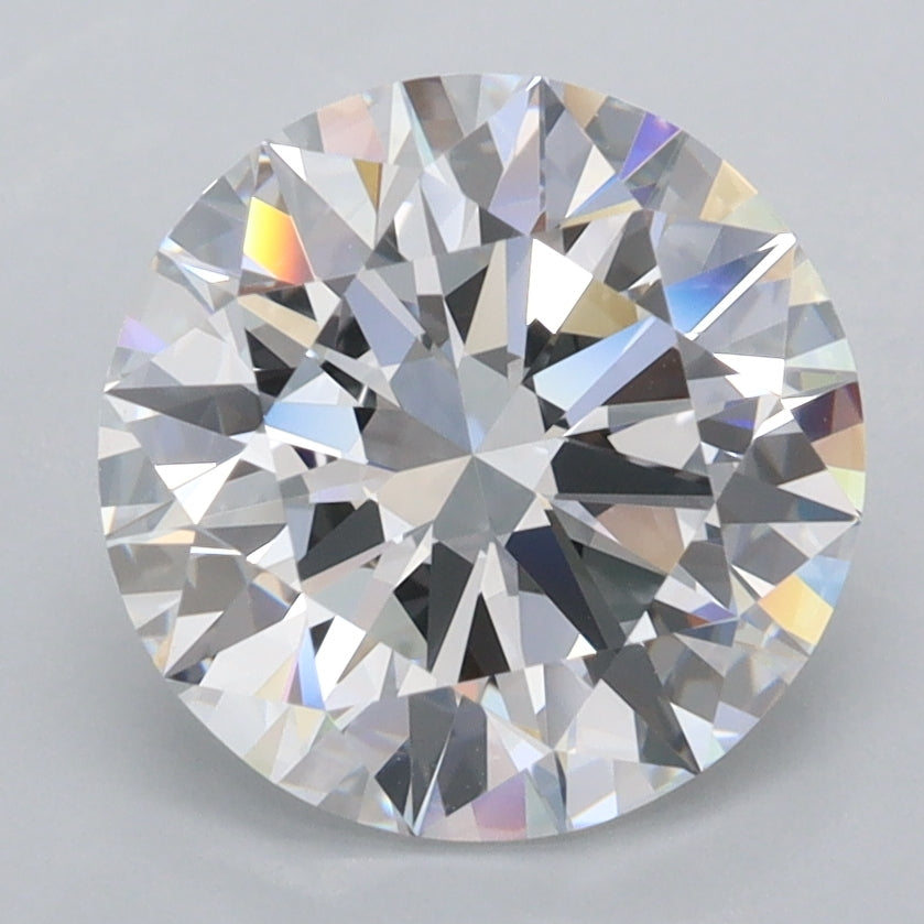 3.09 Carat Round Shaped, Ideal Cut, D Color, FL Clarity, IGI Certified Lab Grown Diamond
