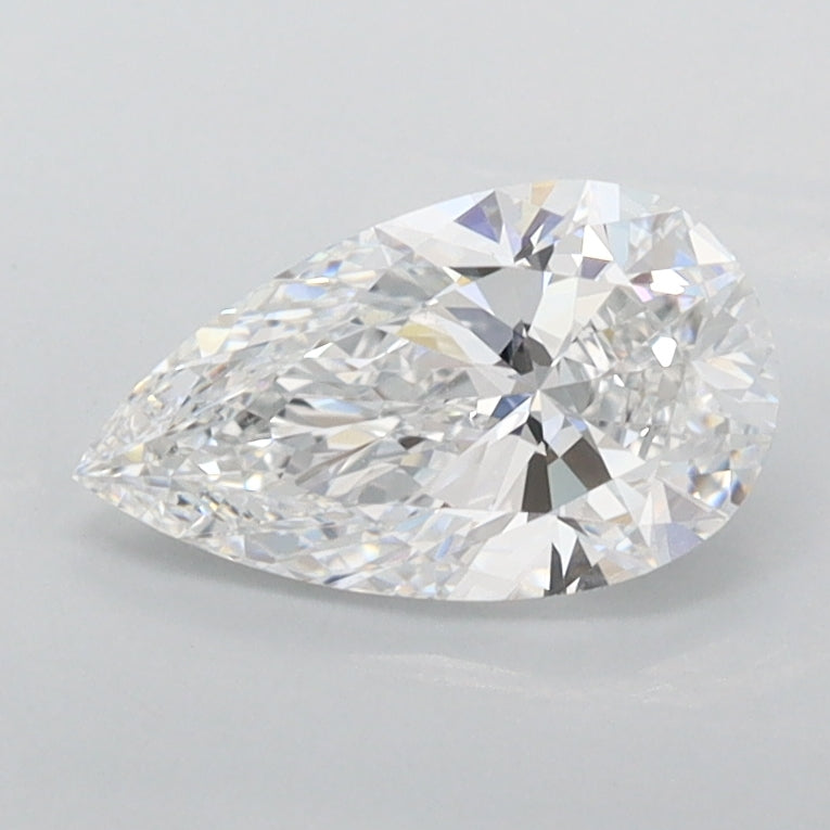 0.94 Carat Pear Shaped, Ideal Cut, D Color, FL Clarity, IGI Certified Lab Grown Diamond