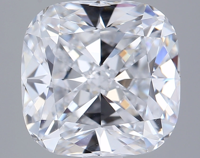 2.90 Carat Cushion Shaped, Ideal Cut, D Color, VVS2 Clarity, GIA Certified Lab Grown Diamond