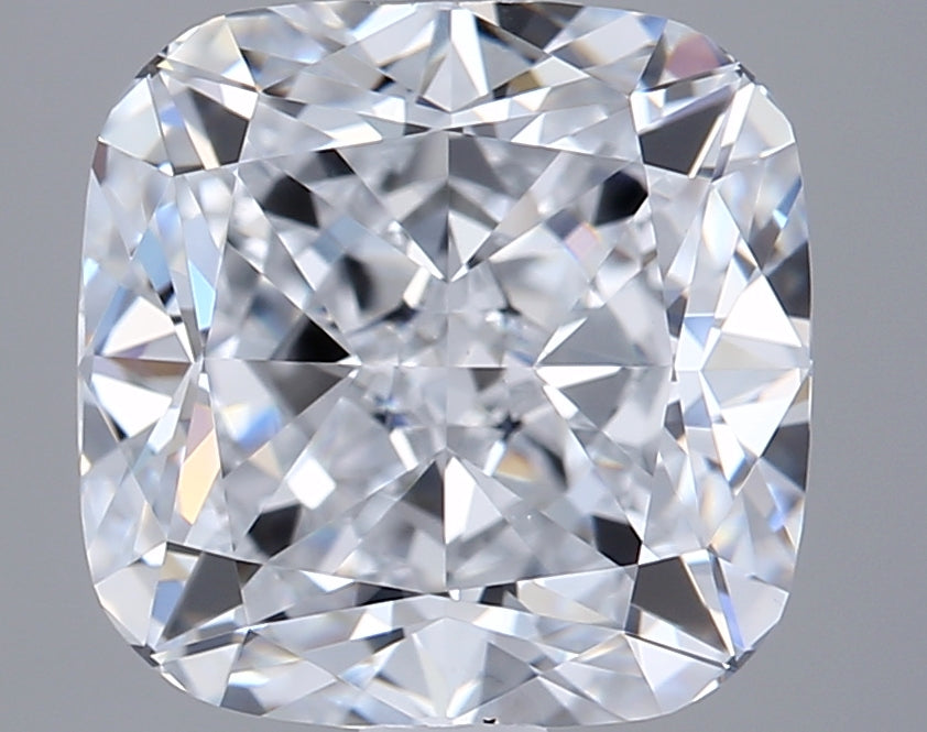 3.10 Carat Cushion Shaped, Ideal Cut, E Color, VVS2 Clarity, GIA Certified Lab Grown Diamond