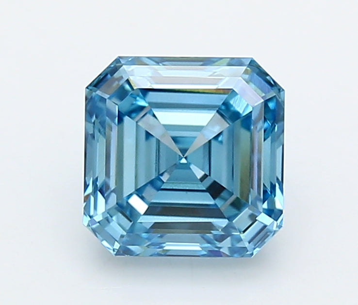 2.03 Carat Asscher Shaped, Ideal Cut, VVS2 Clarity, IGI Certified Lab Grown Diamond