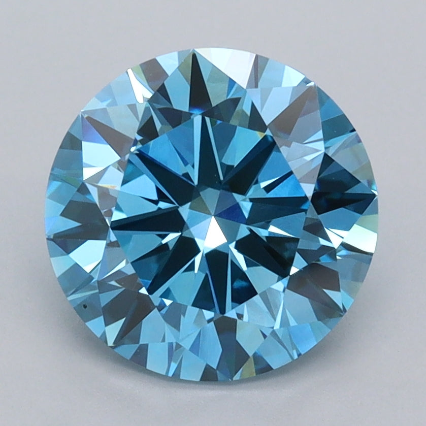 2.42 Carat Round Shaped, Ideal Cut, VVS2 Clarity, IGI Certified Lab Grown Diamond