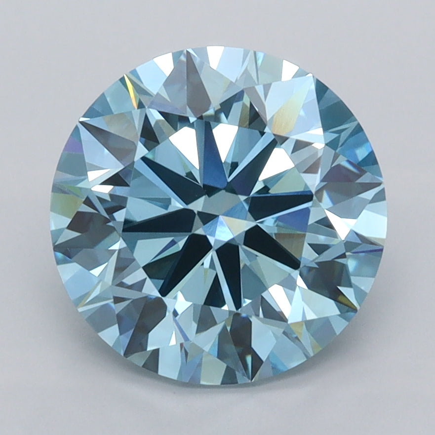 3.05 Carat Round Shaped, Excellent Cut, VVS2 Clarity, IGI Certified Lab Grown Diamond