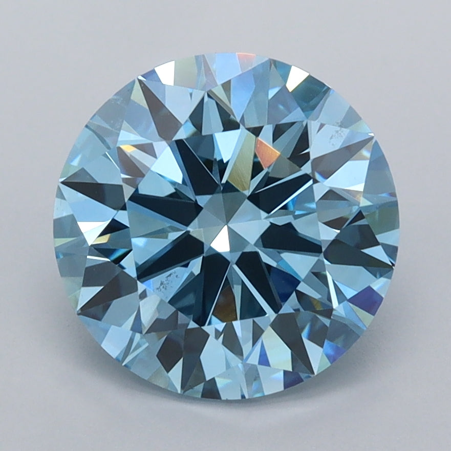 2.89 Carat Round Shaped, Ideal Cut, VVS2 Clarity, IGI Certified Lab Grown Diamond
