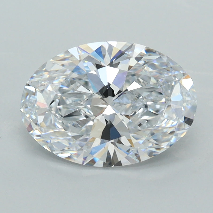 2.14 Carat Oval Shaped, Ideal Cut, D Color, VVS1 Clarity, GCAL Certified Lab Grown Diamond