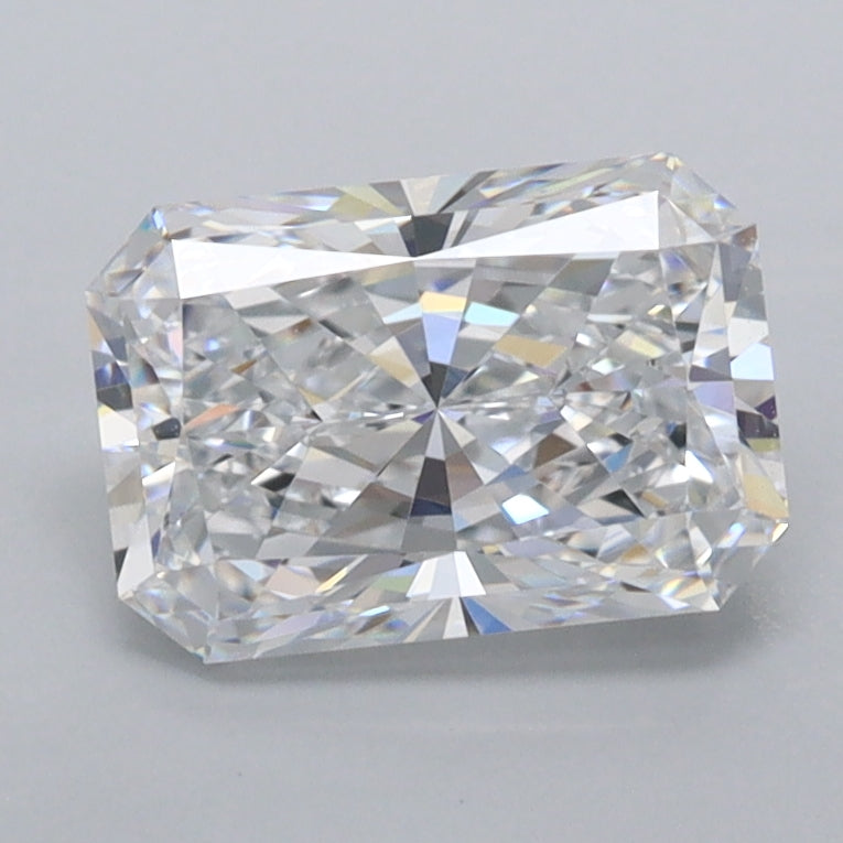 1.59 Carat Radiant Shaped, Ideal Cut, D Color, FL Clarity, IGI Certified Lab Grown Diamond