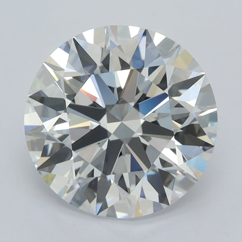 2.55 Carat Round Shaped, D Color, VVS2 Clarity, GCAL Certified Lab Grown Diamond
