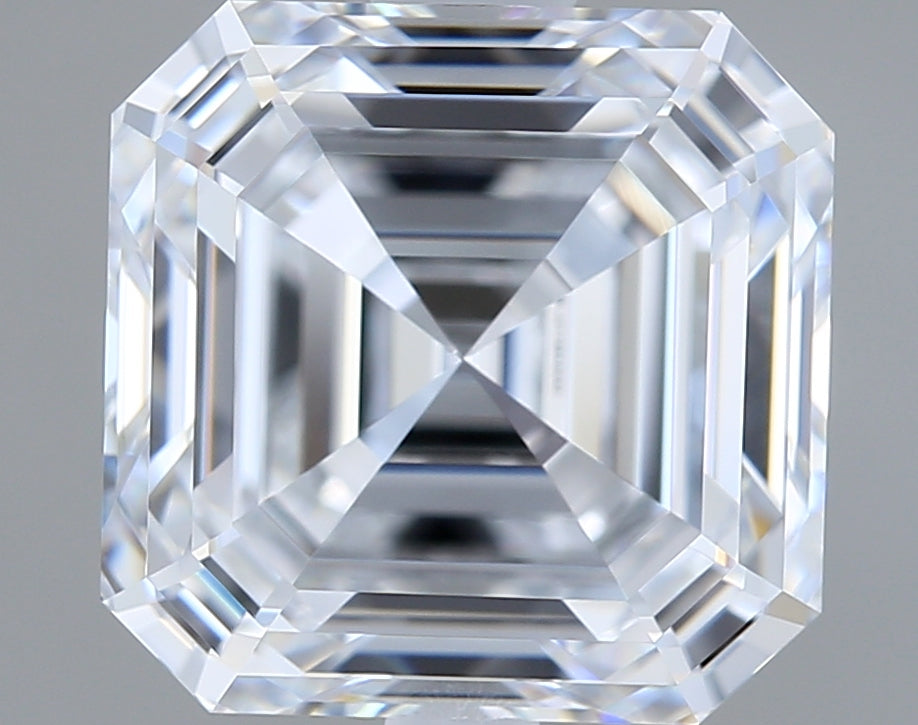 2.58 Carat Asscher Shaped, Ideal Cut, E Color, VVS1 Clarity, IGI Certified Lab Grown Diamond
