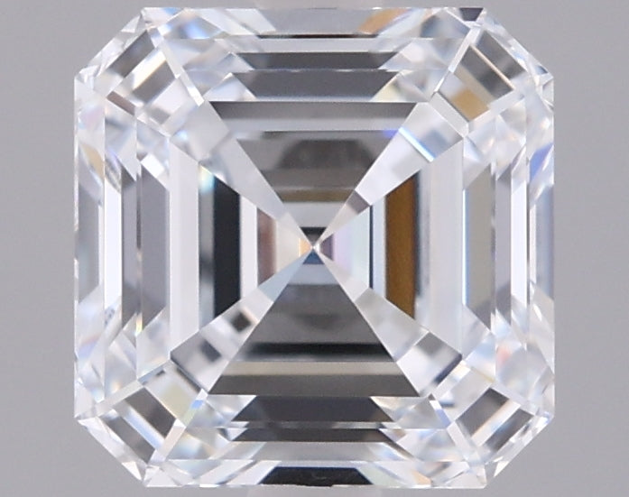 2.06 Carat Asscher Shaped, Ideal Cut, F Color, VVS1 Clarity, IGI Certified Lab Grown Diamond