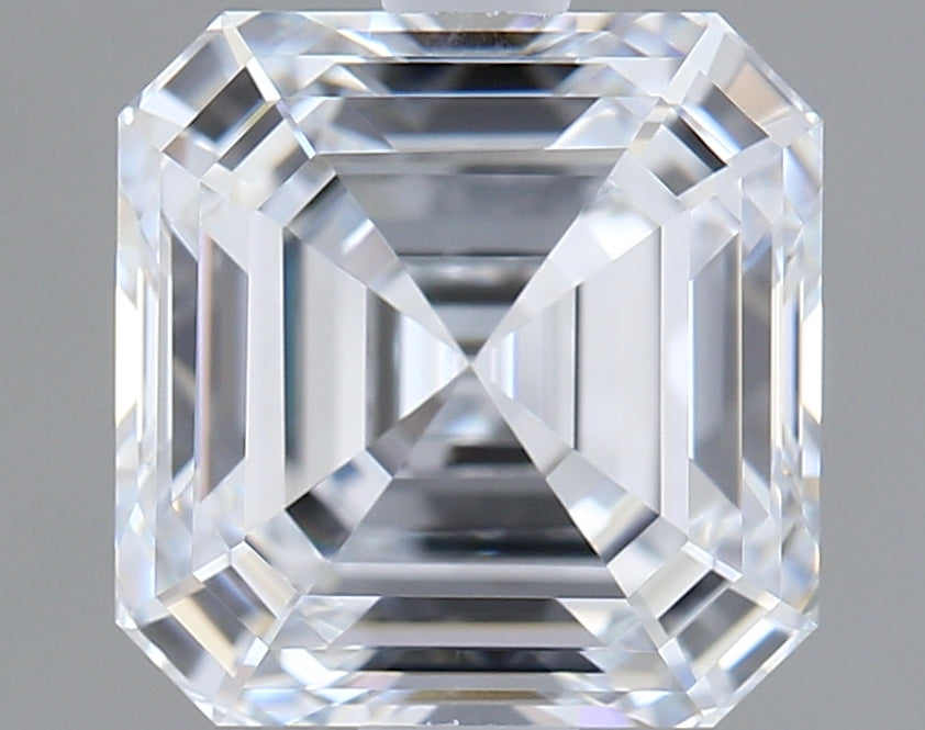 2.06 Carat Asscher Shaped, Ideal Cut, E Color, VVS1 Clarity, IGI Certified Lab Grown Diamond