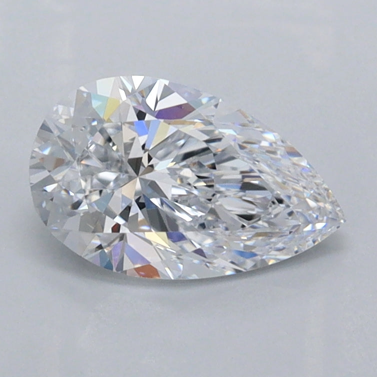 1.02 Carat Pear Shaped, Excellent Cut, D Color, VVS2 Clarity, IGI Certified Lab Grown Diamond