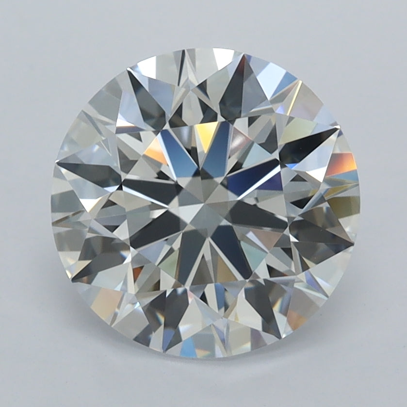 2.46 Carat Round Shaped, D Color, VVS2 Clarity, GCAL Certified Lab Grown Diamond