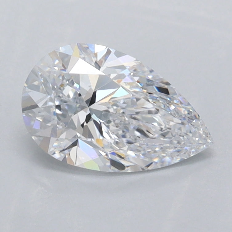 1.06 Carat Pear Shaped, Ideal Cut, D Color, VVS2 Clarity, IGI Certified Lab Grown Diamond