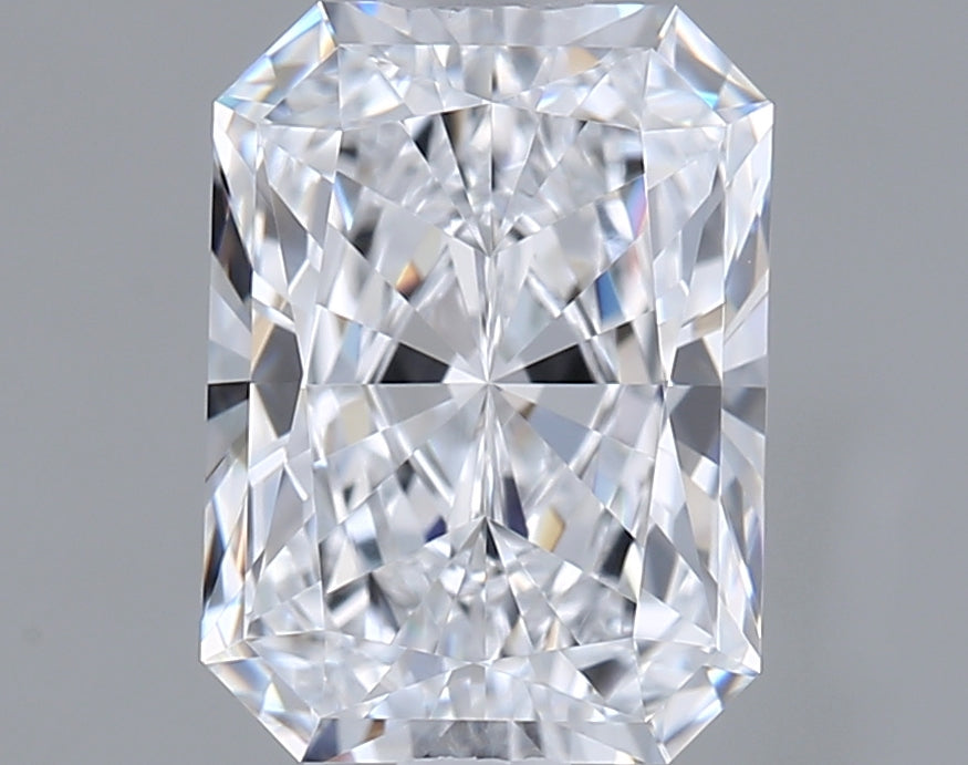 1.53 Carat Radiant Shaped, Ideal Cut, D Color, VVS1 Clarity, IGI Certified Lab Grown Diamond