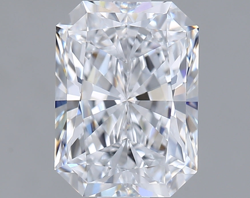 1.55 Carat Radiant Shaped, Ideal Cut, D Color, VVS1 Clarity, IGI Certified Lab Grown Diamond