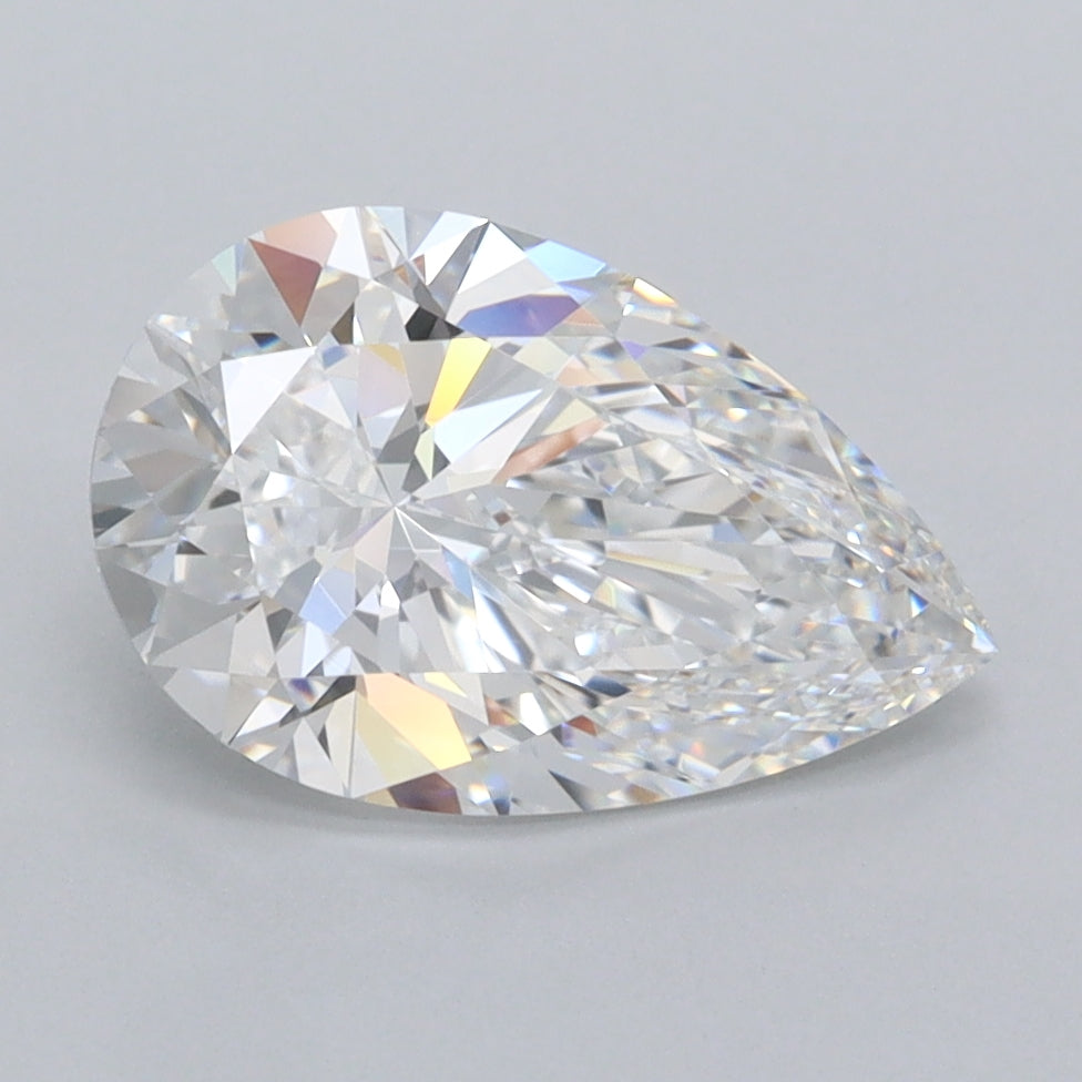 2.18 Carat Pear Shaped, Ideal Cut, D Color, VVS1 Clarity, IGI Certified Lab Grown Diamond