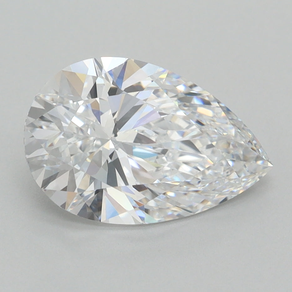 2.03 Carat Pear Shaped, Ideal Cut, D Color, VVS1 Clarity, IGI Certified Lab Grown Diamond