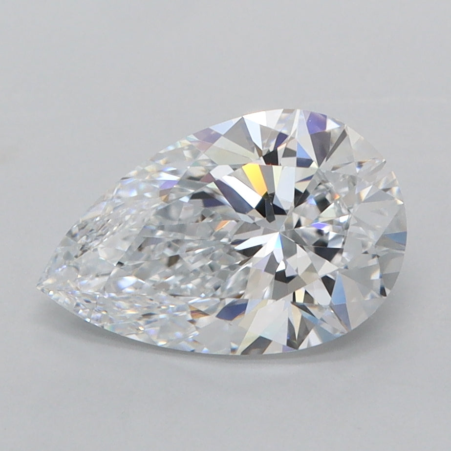 1.71 Carat Pear Shaped, Ideal Cut, E Color, FL Clarity, IGI Certified Lab Grown Diamond