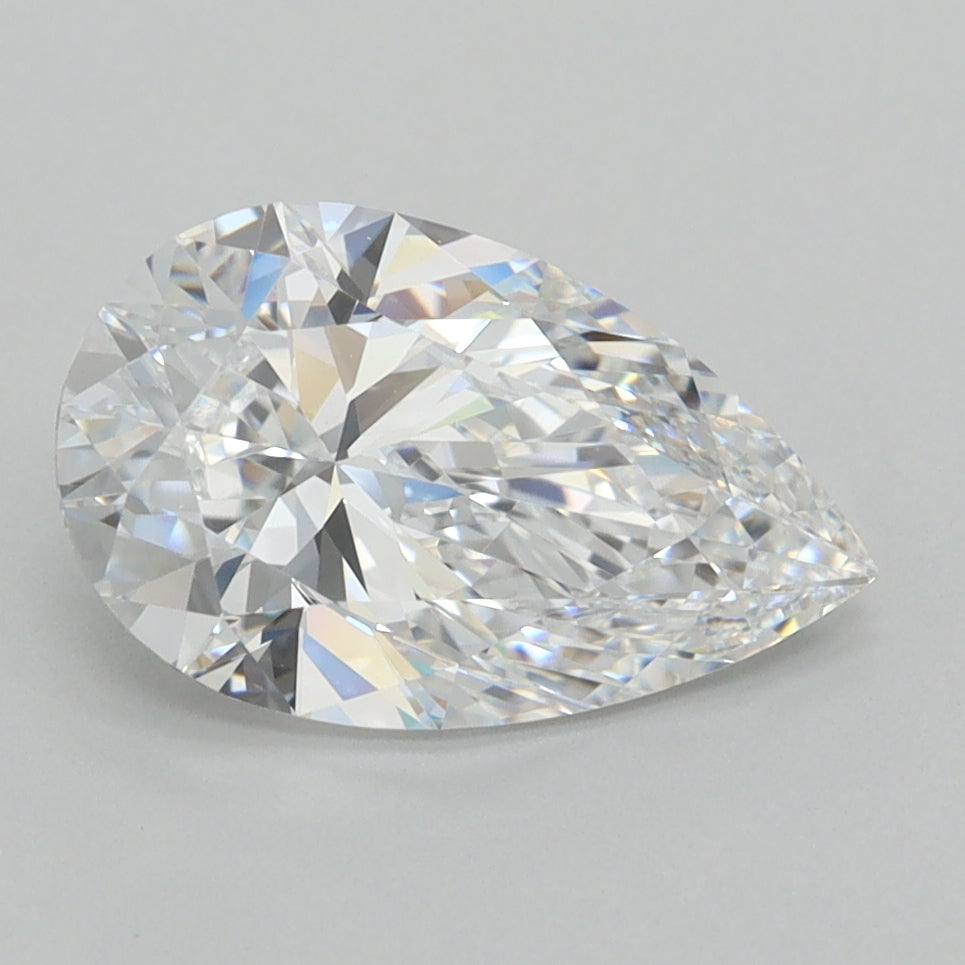 2.01 Carat Pear Shaped, Excellent Cut, D Color, VVS1 Clarity, IGI Certified Lab Grown Diamond