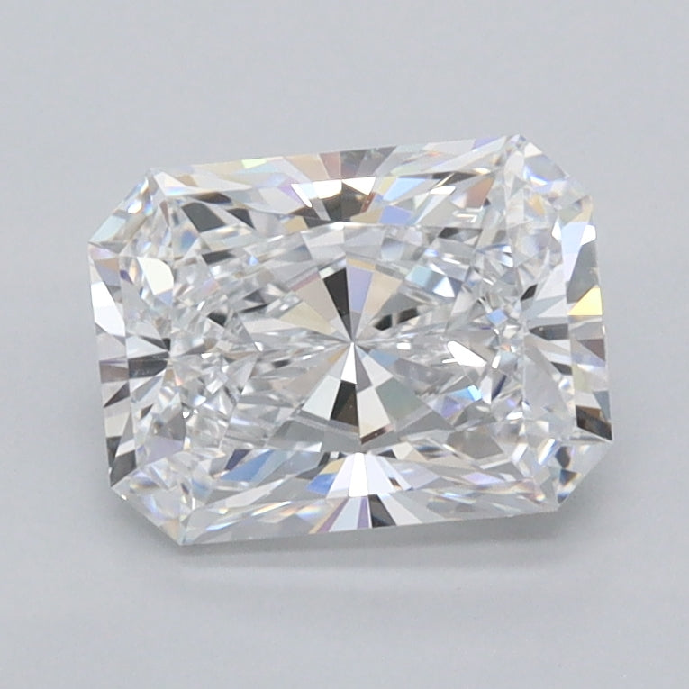 1.55 Carat Radiant Shaped, Ideal Cut, D Color, FL Clarity, IGI Certified Lab Grown Diamond