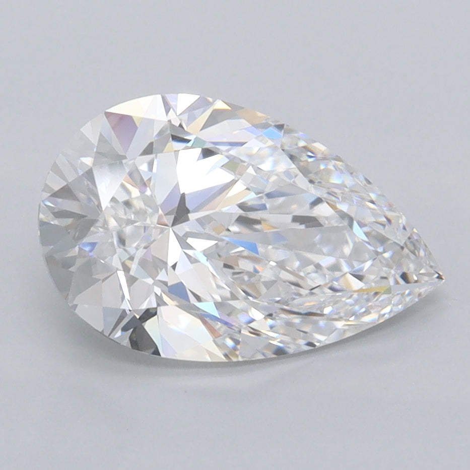 2.07 Carat Pear Shaped, Ideal Cut, D Color, VVS1 Clarity, IGI Certified Lab Grown Diamond