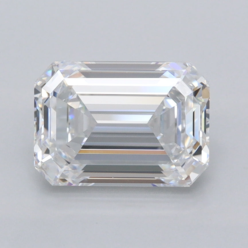 2.03 Carat Emerald Shaped, Ideal Cut, D Color, VVS1 Clarity, IGI Certified Lab Grown Diamond