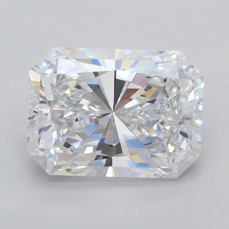 1.55 Carat Radiant Shaped, Excellent Cut, E Color, FL Clarity, IGI Certified Lab Grown Diamond