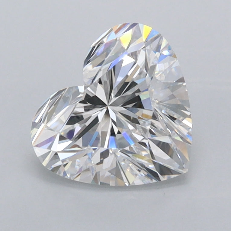1.52 Carat Heart Shaped, Ideal Cut, D Color, VVS2 Clarity, IGI Certified Lab Grown Diamond