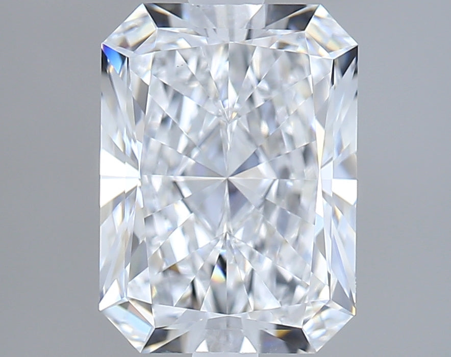 2.00 Carat Radiant Shaped, Excellent Cut, D Color, VVS2 Clarity, IGI Certified Lab Grown Diamond