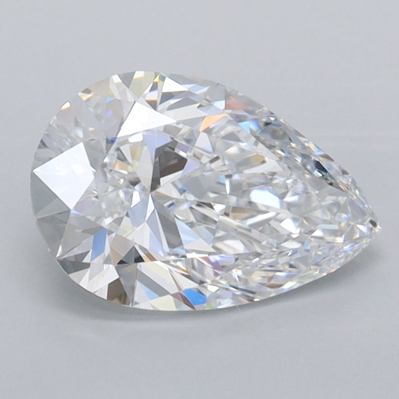 1.46 Carat Pear Shaped, Ideal Cut, D Color, VVS1 Clarity, IGI Certified Lab Grown Diamond