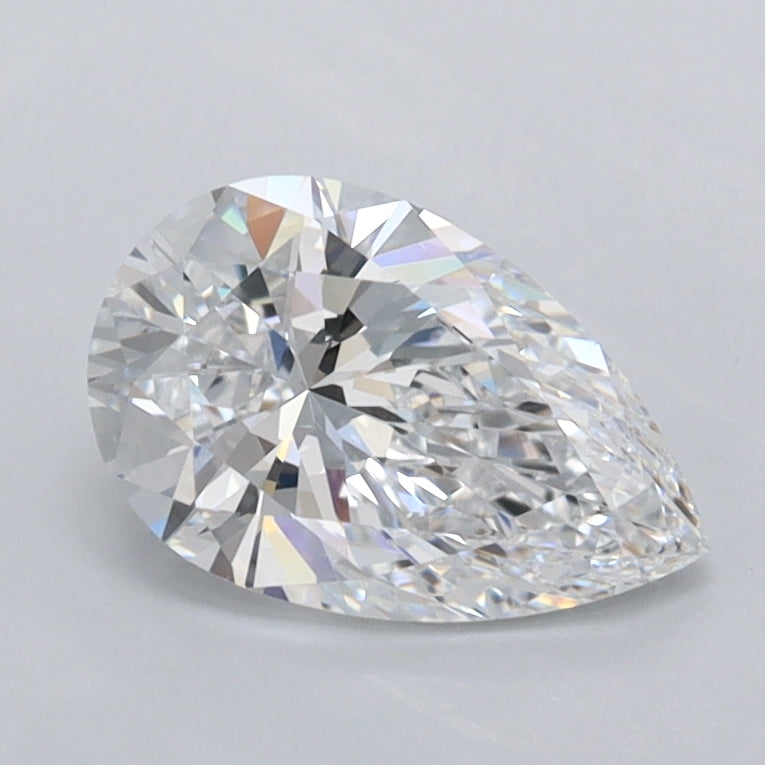 1.05 Carat Pear Shaped, Ideal Cut, D Color, VVS2 Clarity, IGI Certified Lab Grown Diamond