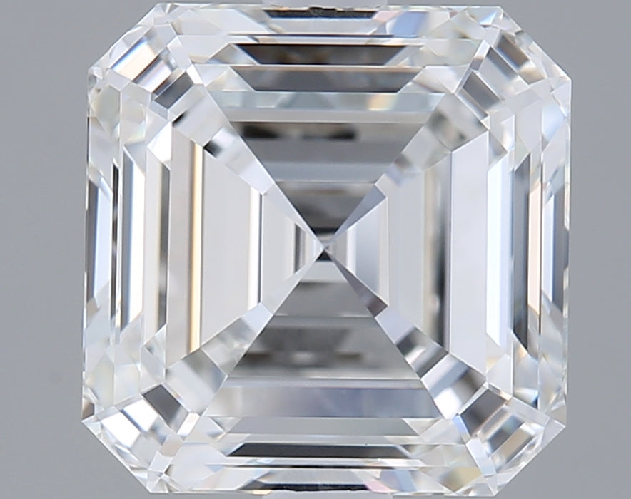 2.50 Carat Asscher Shaped, Ideal Cut, E Color, VVS1 Clarity, IGI Certified Lab Grown Diamond