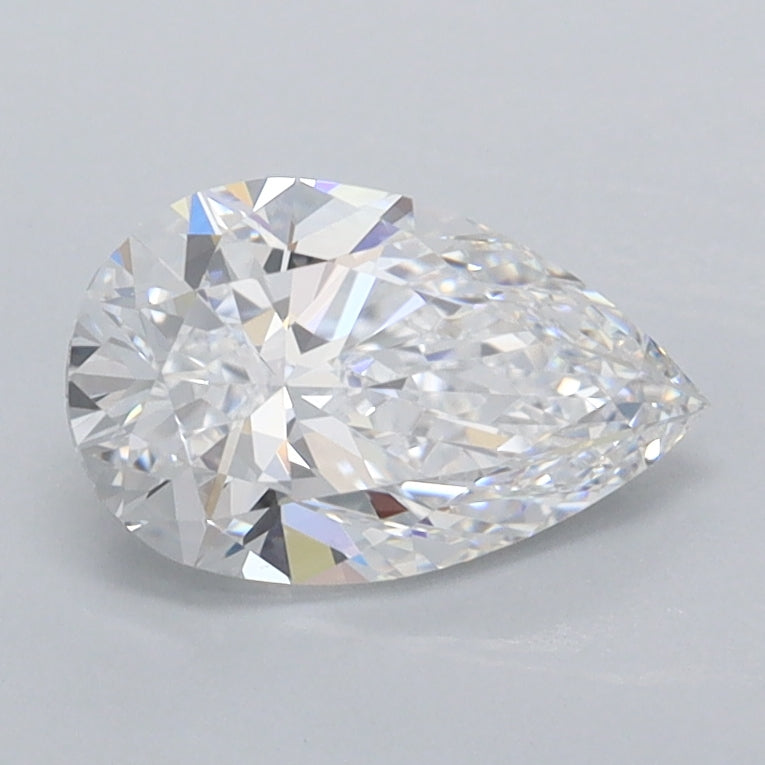 1.01 Carat Pear Shaped, Excellent Cut, D Color, VVS2 Clarity, IGI Certified Lab Grown Diamond