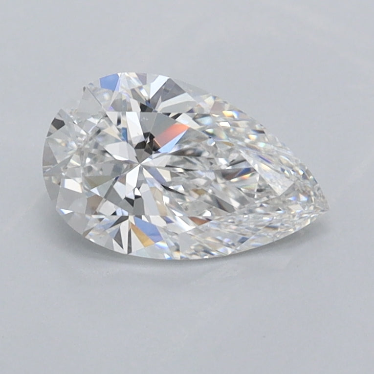 0.77 Carat Pear Shaped, Ideal Cut, D Color, VVS1 Clarity, IGI Certified Lab Grown Diamond