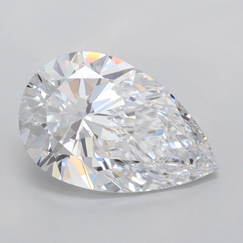 1.47 Carat Pear Shaped, Ideal Cut, D Color, VVS2 Clarity, IGI Certified Lab Grown Diamond