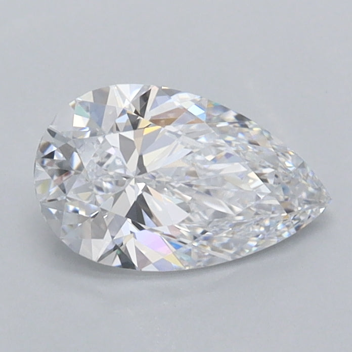 0.77 Carat Pear Shaped, Ideal Cut, D Color, IF Clarity, IGI Certified Lab Grown Diamond