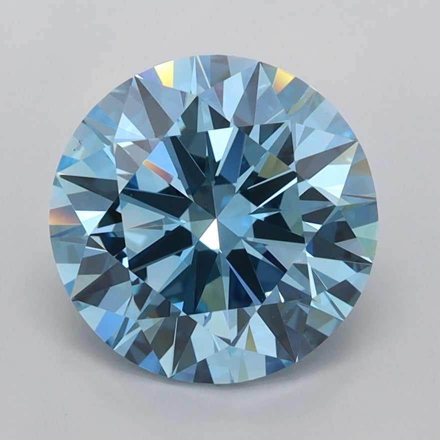 2.55 Carat Round Shaped, Ideal Cut, VVS2 Clarity, IGI Certified Lab Grown Diamond