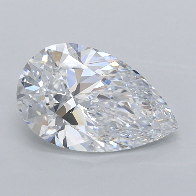 1.06 Carat Pear Shaped, Ideal Cut, D Color, VVS2 Clarity, IGI Certified Lab Grown Diamond