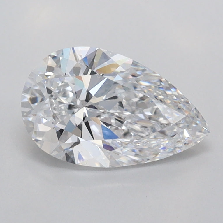 1.00 Carat Pear Shaped, Excellent Cut, D Color, VVS2 Clarity, IGI Certified Lab Grown Diamond