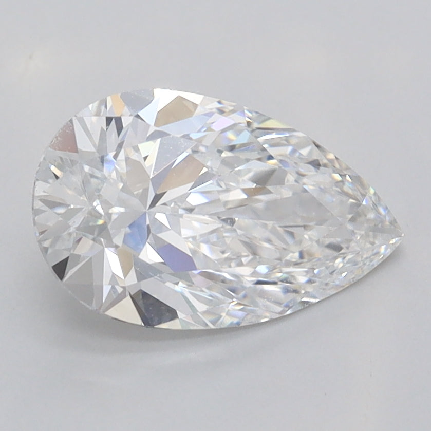1.54 Carat Pear Shaped, Excellent Cut, D Color, VVS1 Clarity, IGI Certified Lab Grown Diamond