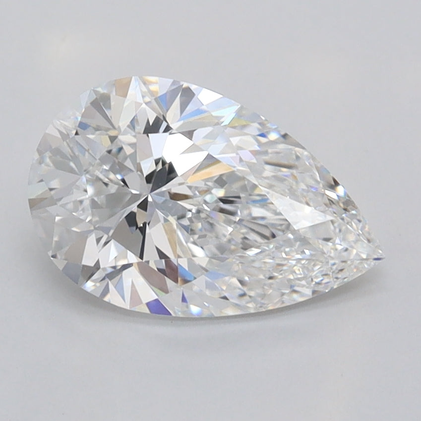 1.49 Carat Pear Shaped, Excellent Cut, D Color, VVS1 Clarity, IGI Certified Lab Grown Diamond