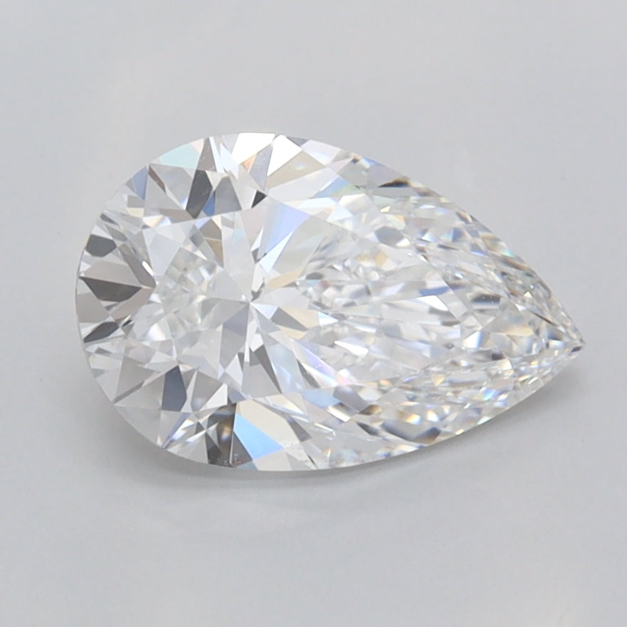 1.52 Carat Pear Shaped, Excellent Cut, D Color, VVS2 Clarity, IGI Certified Lab Grown Diamond