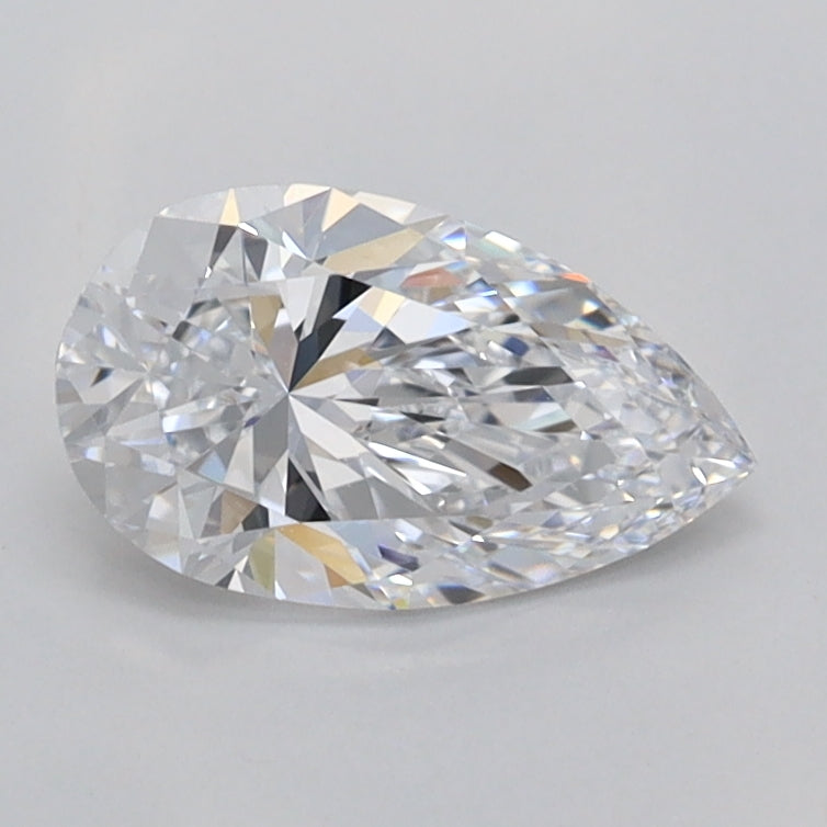 0.91 Carat Pear Shaped, Excellent Cut, D Color, VVS2 Clarity, IGI Certified Lab Grown Diamond