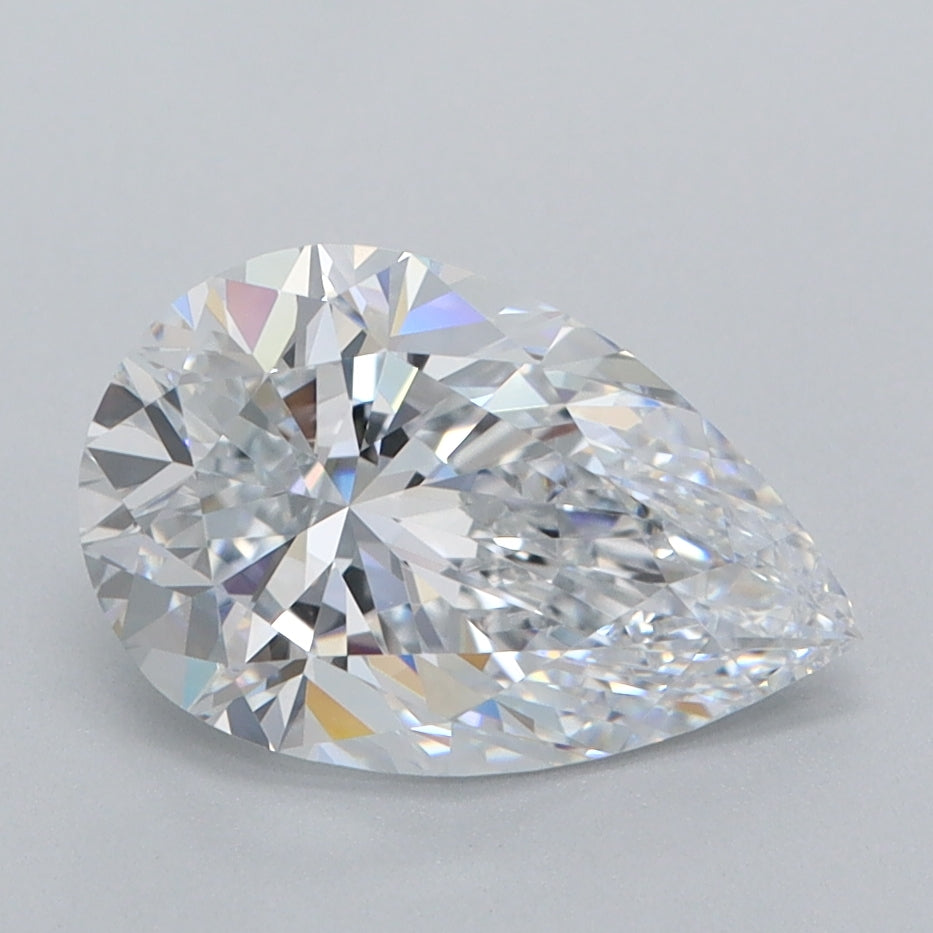 2.01 Carat Pear Shaped, Excellent Cut, D Color, VVS1 Clarity, IGI Certified Lab Grown Diamond