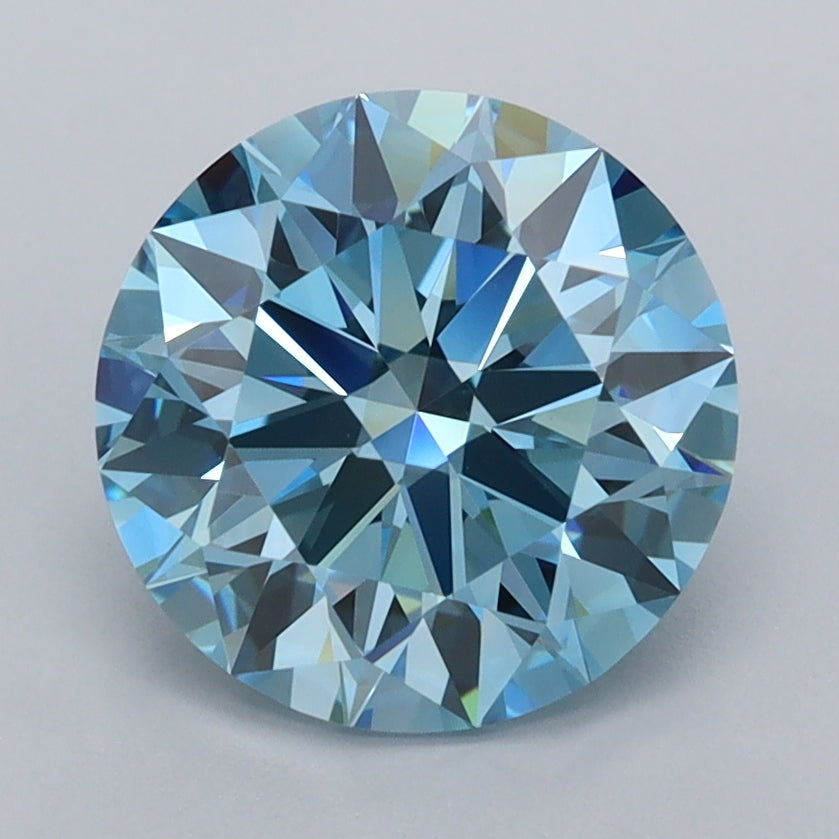 2.52 Carat Round Shaped, Ideal Cut, VVS2 Clarity, IGI Certified Lab Grown Diamond