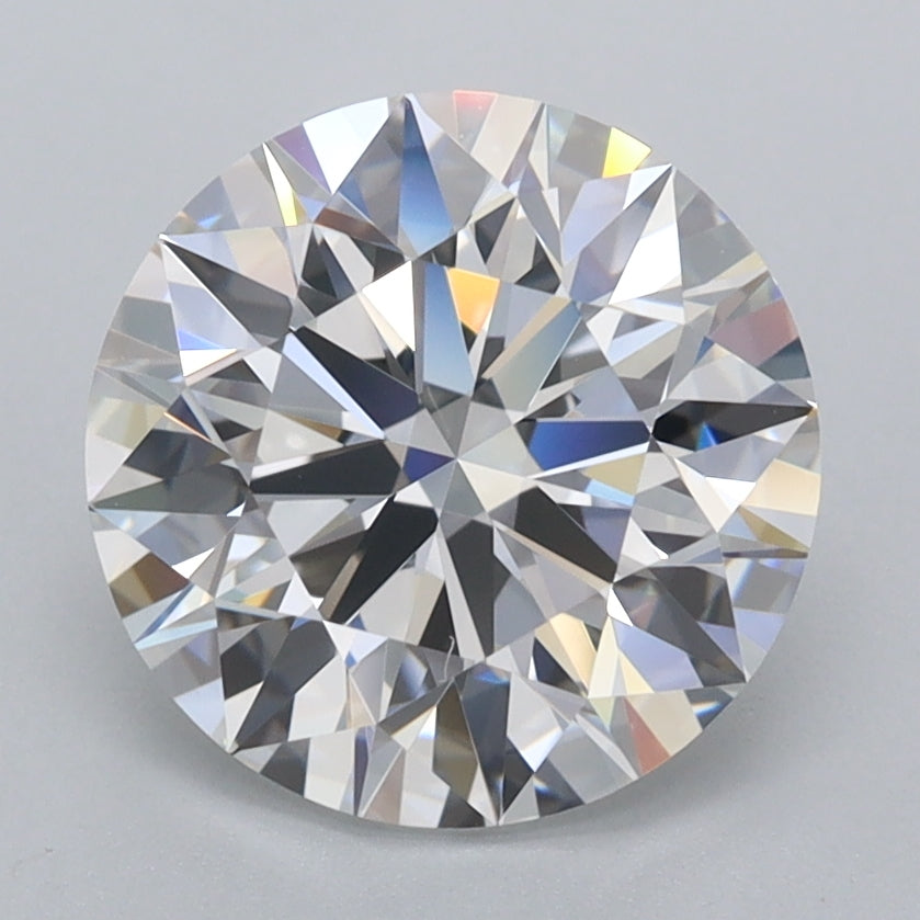 2.80 Carat Round Shaped, D Color, VVS2 Clarity, GCAL Certified Lab Grown Diamond