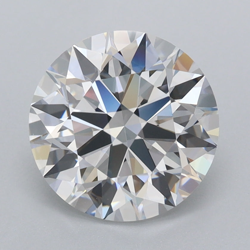 2.44 Carat Round Shaped, D Color, VVS1 Clarity, GCAL Certified Lab Grown Diamond