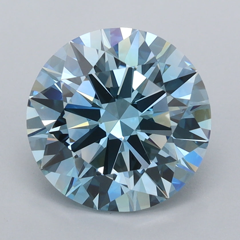 2.43 Carat Round Shaped, Ideal Cut, VVS2 Clarity, IGI Certified Lab Grown Diamond