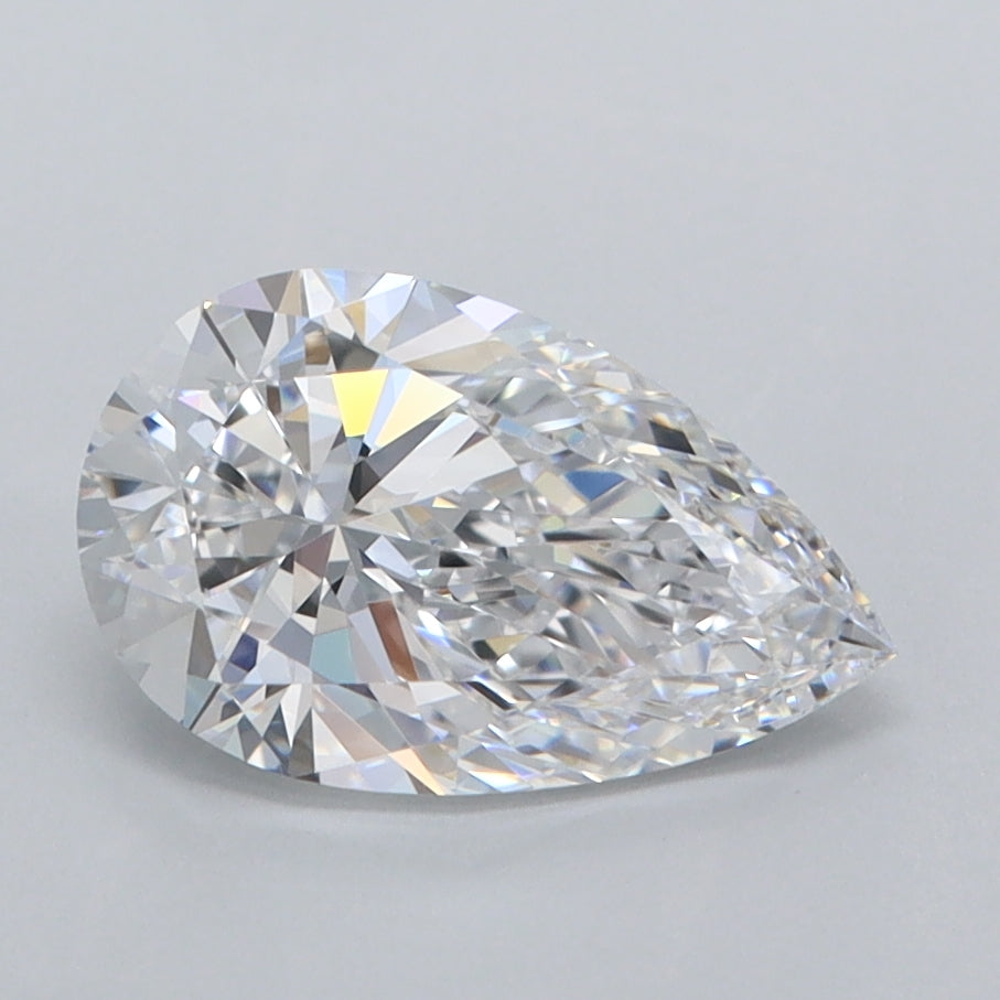 1.51 Carat Pear Shaped, Ideal Cut, D Color, VVS1 Clarity, IGI Certified Lab Grown Diamond